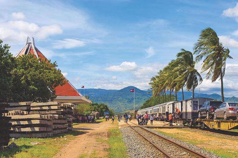 Traveling by train in Cambodia